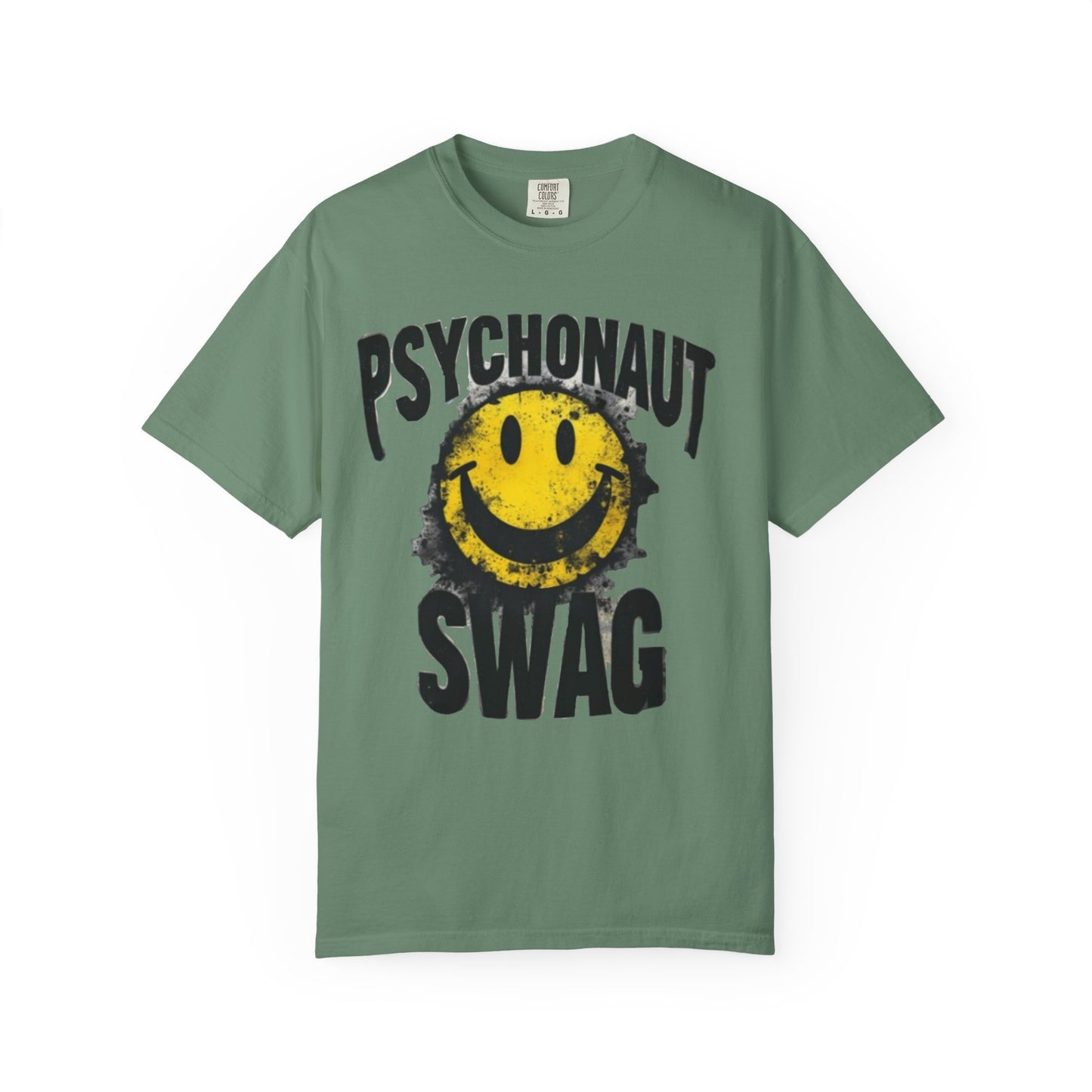Psychonaut Swag Yellow Smiley Face, Trendy Graphic Tee for Festival Lovers, Casual Wear, Gifts, Street Style