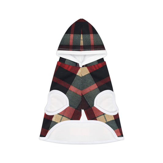 Plaid, red/black, Pet Hoodie, Hoodies for hounds - Psychonaut Swag