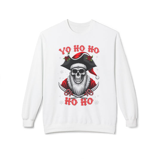 Skeleton Santa, Yo ho ho, Crewneck Sweatshirt — "Yo Ho Ho" Gothic Christmas Pullover