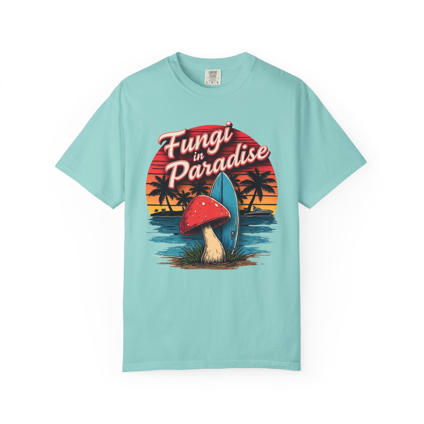 Fungi in Paradise Design, Relaxed Tee, Vintage Style Shirt, Gift for Nature Lovers, Eco-Friendly Apparel - Psychonaut Swag