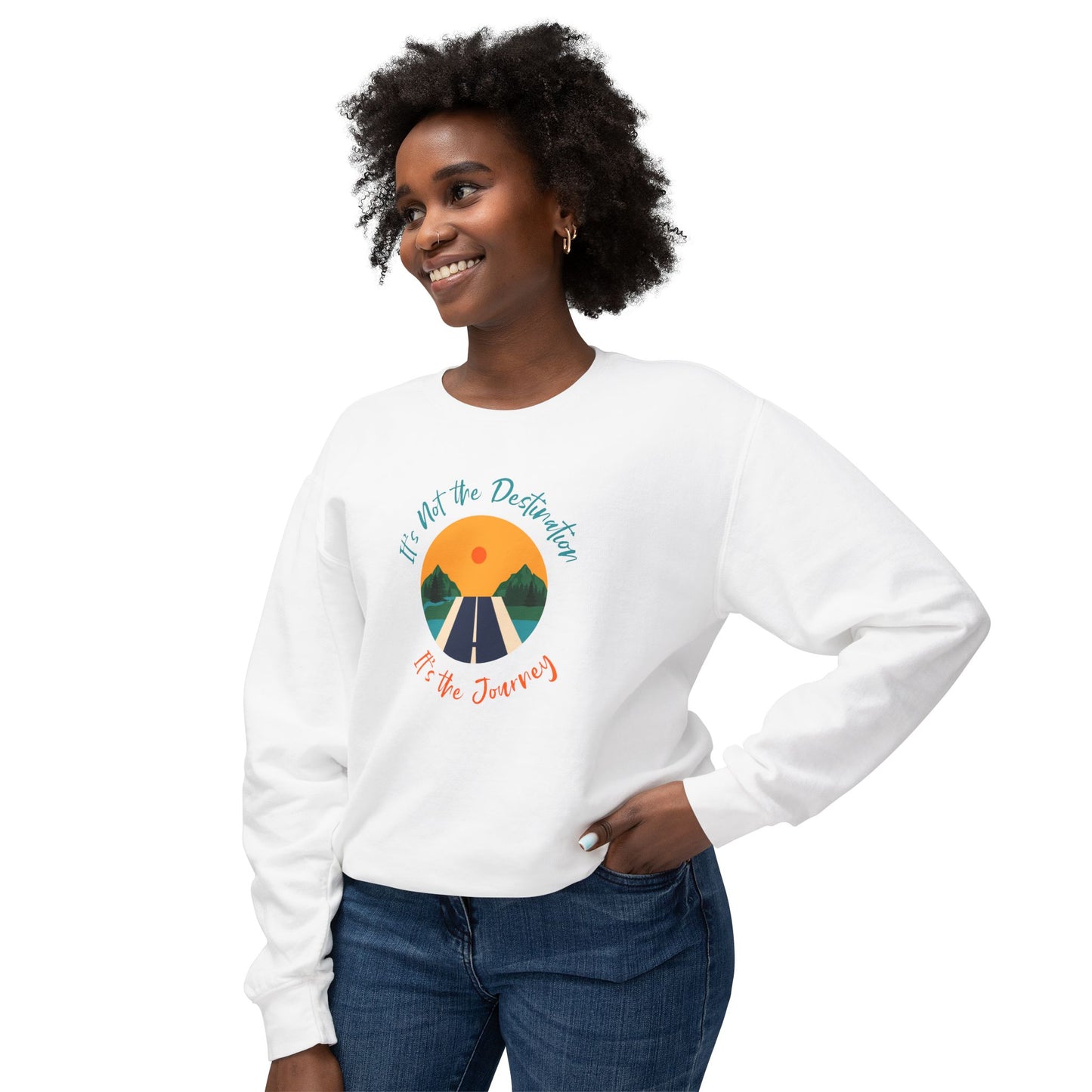 It’s The Journey, Unisex Lightweight Crewneck Sweatshirt - Psychonaut Swag