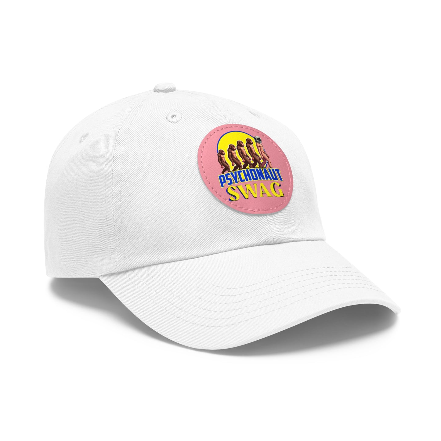 Psychonaut Swag Dad Hat with Leather Patch, Casual Cap for Outdoor Adventures, Fun Gift for Dads, Unique Street Style Hat - Psychonaut Swag
