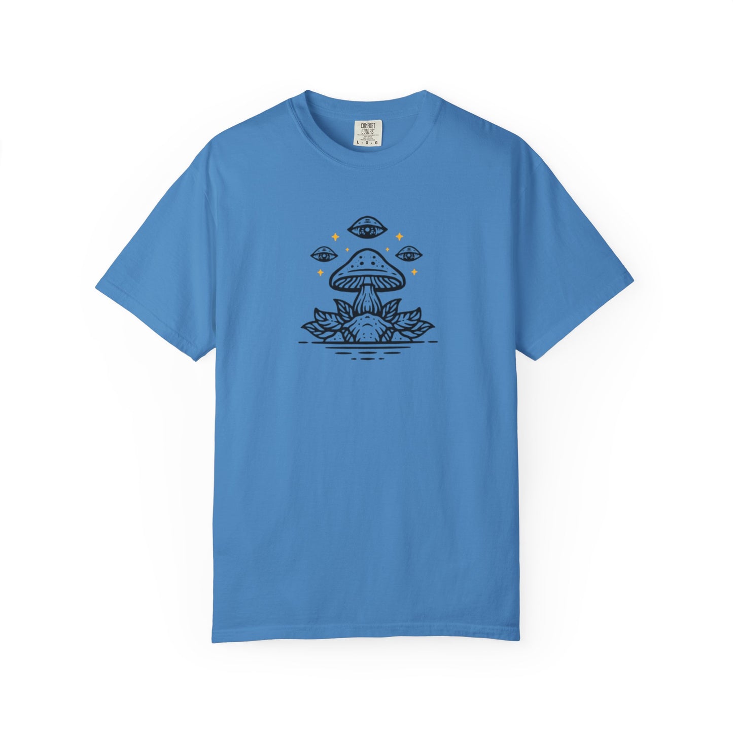 Mushroom Gift from Visitors, Unisex Garment-Dyed T-shirt - Psychonaut Swag