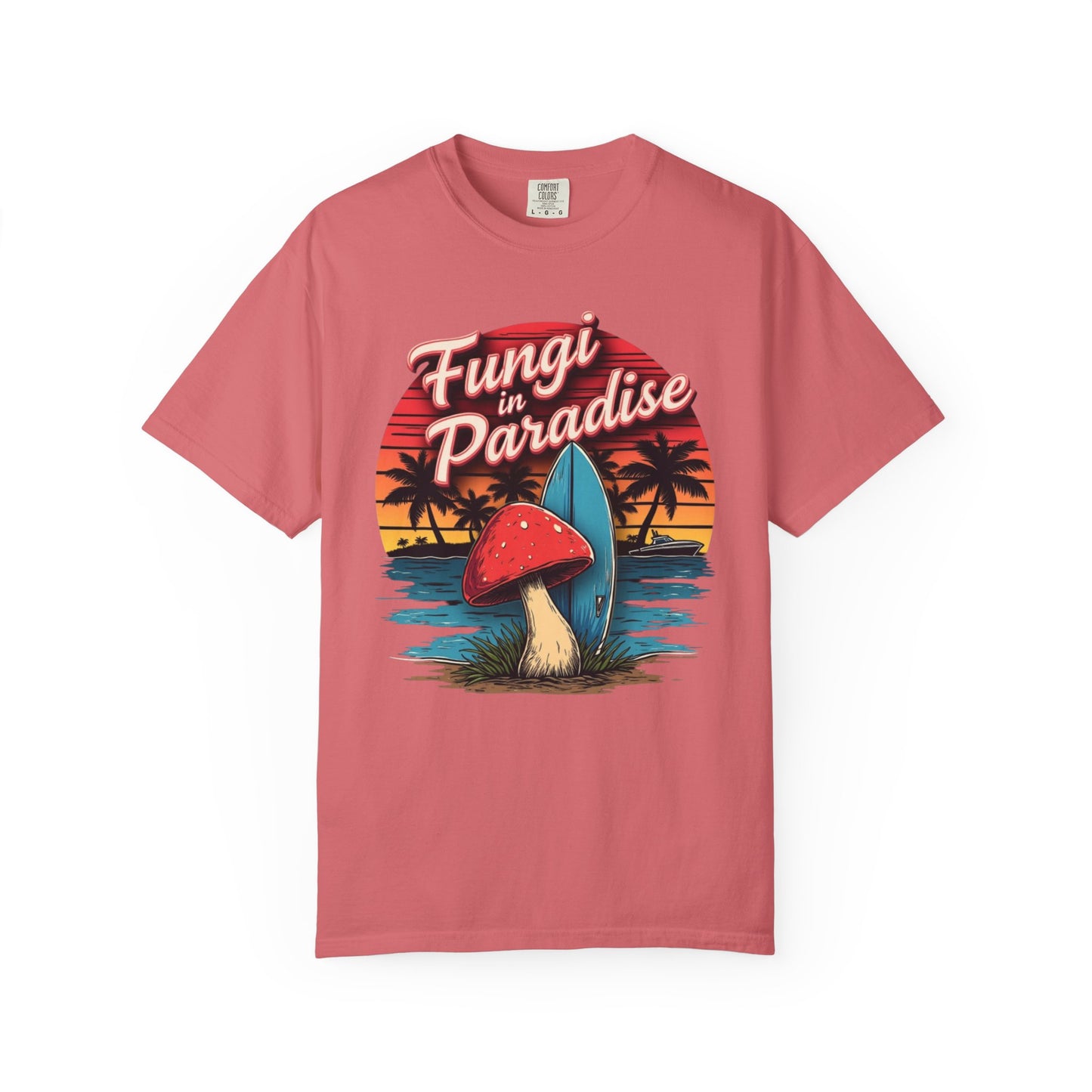 Fungi in Paradise Design, Relaxed Tee, Vintage Style Shirt, Gift for Nature Lovers, Eco-Friendly Apparel - Psychonaut Swag