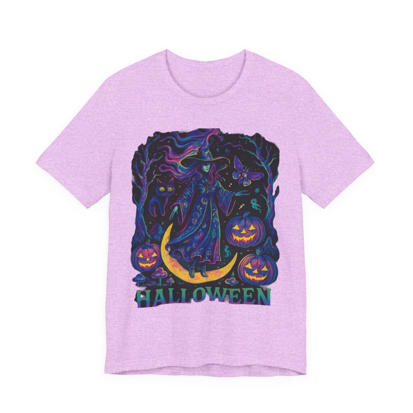 Halloween Witch Graphic Tee, Spooky T-Shirt, Unisex Short Sleeve Shirt, Halloween Costume, Pumpkin Shirt, Fall Festival Apparel