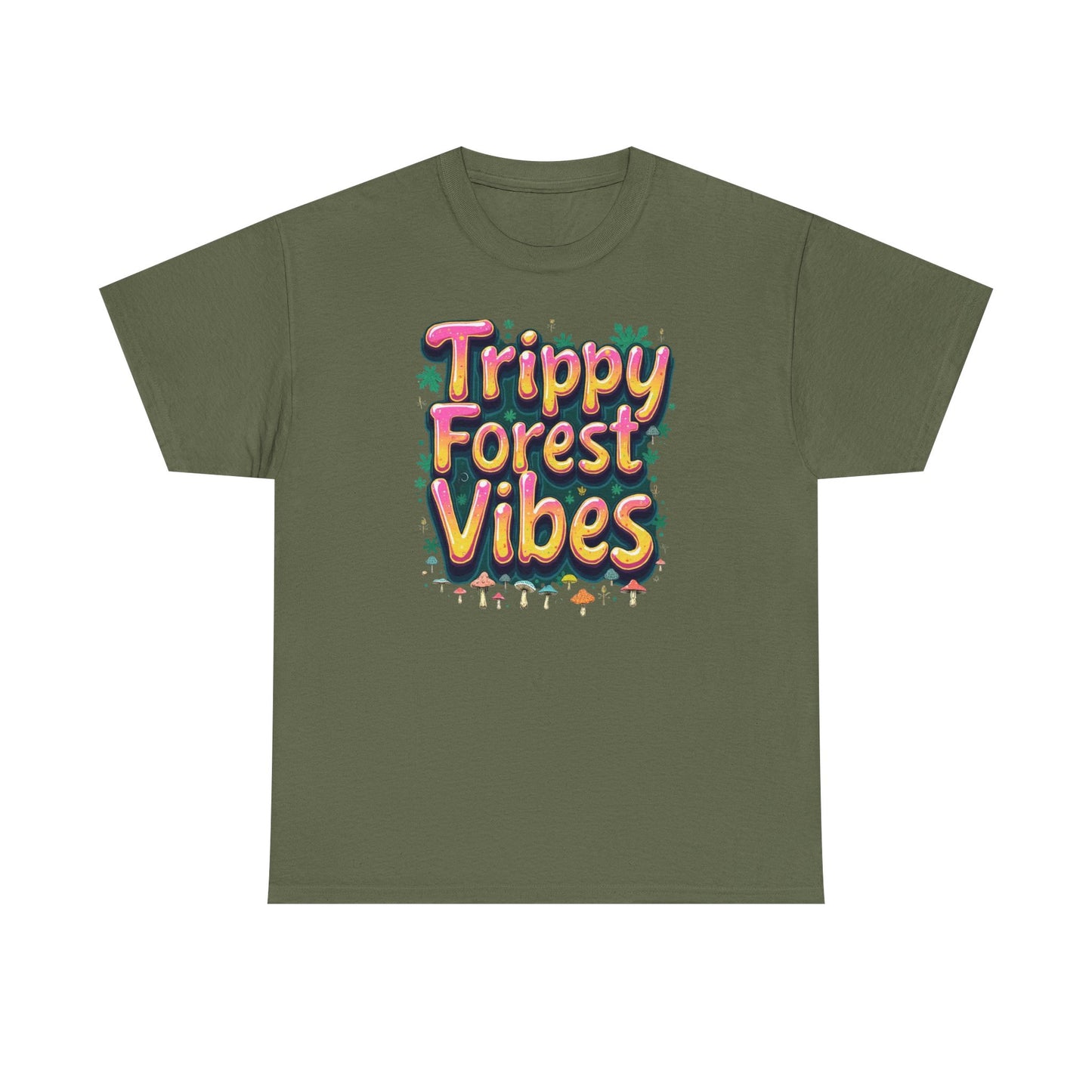 Trippy Forest Vibes Tee, Unisex Cotton T-Shirt, Bohemian Graphic Tee, Psychedelic Shirt, Nature Lover Gift, Festival Apparel - Psychonaut Swag