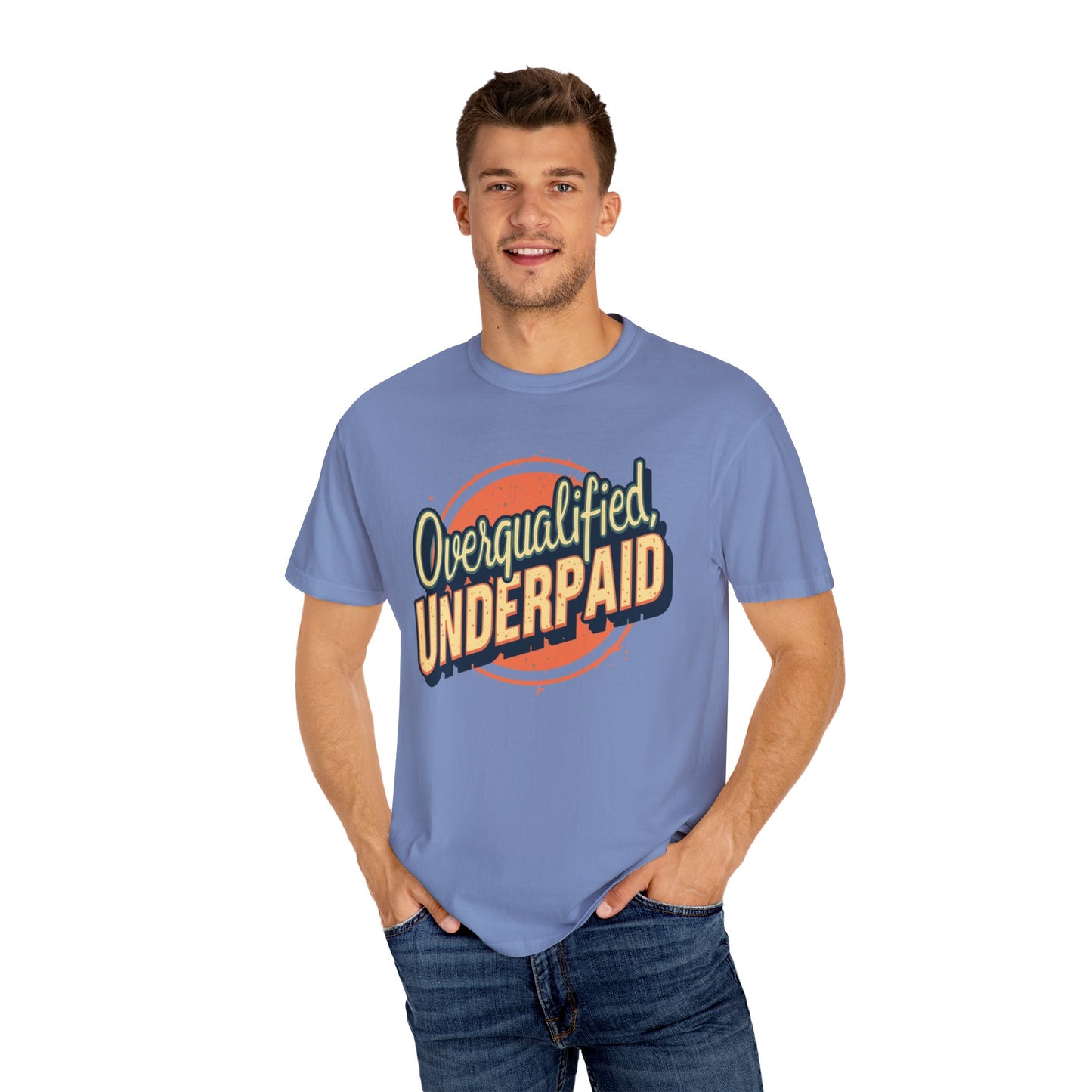 Overqualified, Underpaid T-Shirt for Job Seekers, Overqualified and Underpaid Tee, Funny Graphic Shirt for Graduates, Casual Wear, Gift for Friends - Psychonaut Swag