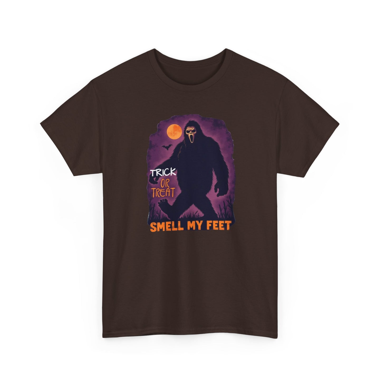 Halloween Bigfoot Tee, Unisex Cotton T-Shirt, Trick or Treat Shirt, Smell My Feet Design, Funny Halloween Apparel