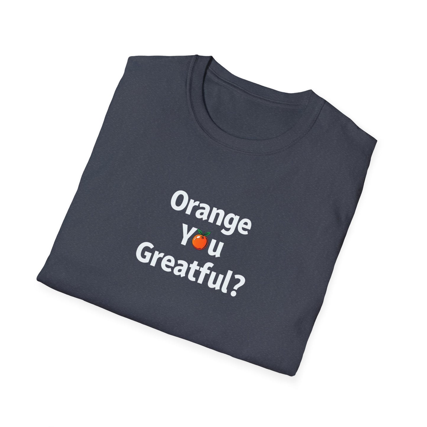Grateful Orange T-Shirt, Unisex Casual Wear, Thanksgiving Shirt, Fall Vibes Tee, Gift for Friends, Comfortable Everyday Apparel