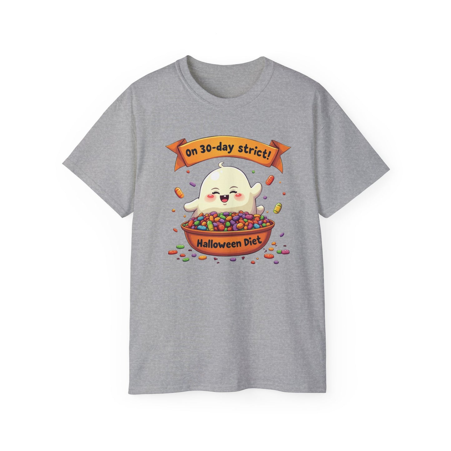 Funny Halloween Diet, Unisex Tee, Cute Ghost Humor Shirt, Gift for Halloween Lovers, Halloween Diet T-Shirt, Spooky Season Apparel