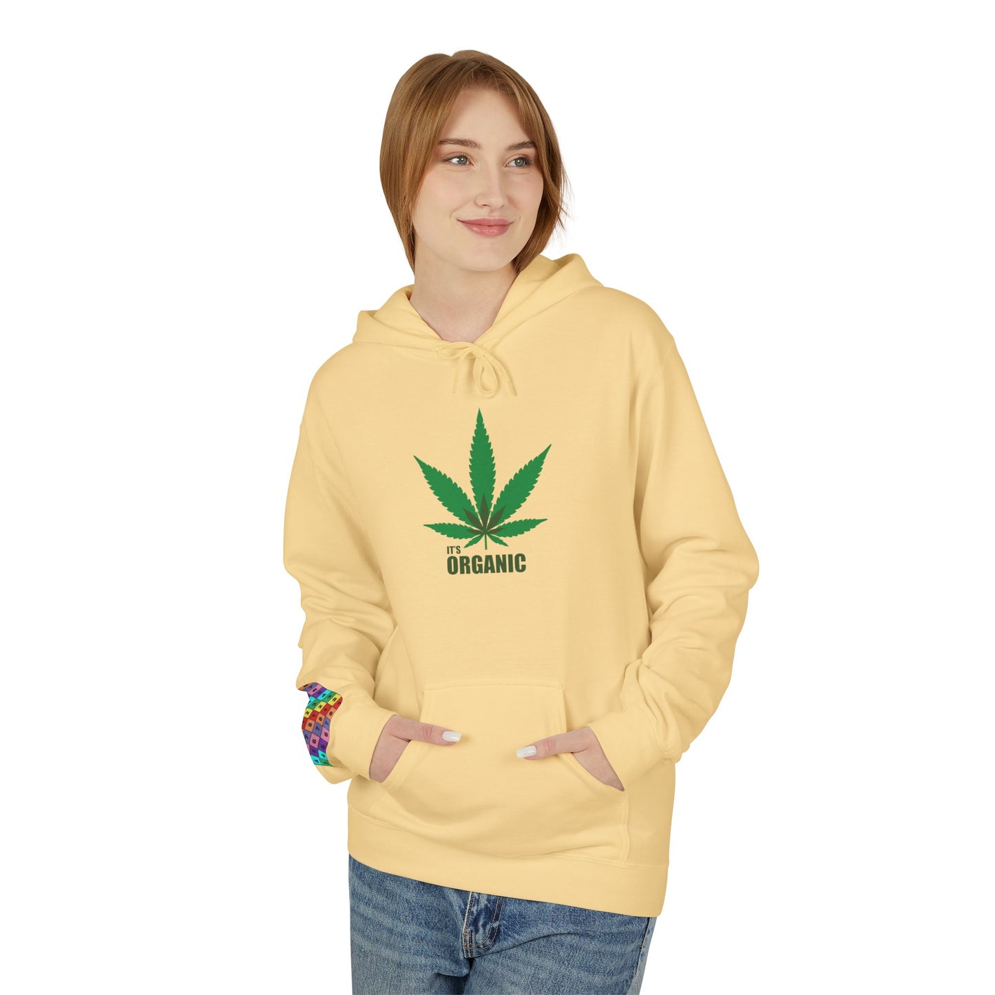 It's Organic, Marijuana Leaf, Unisex Midweight Softstyle Fleece Hoodie - Psychonaut Swag