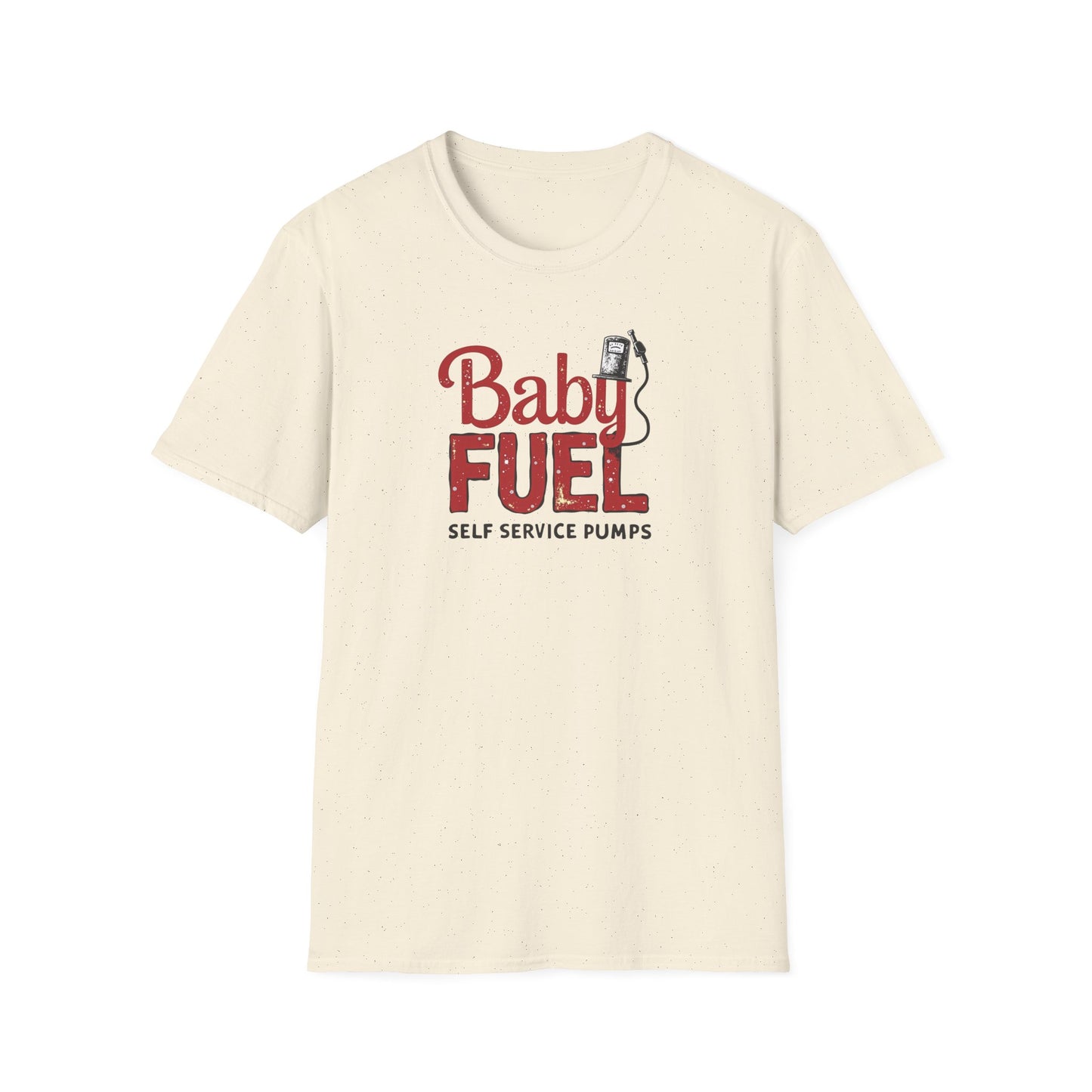 Baby Fuel, Vintage PumpThemed Unisex T-Shirt, Funny Baby Fuel Shirt, Gift for Car Lovers, Automotive Tee, Casual Everyday Wear - Psychonaut Swag