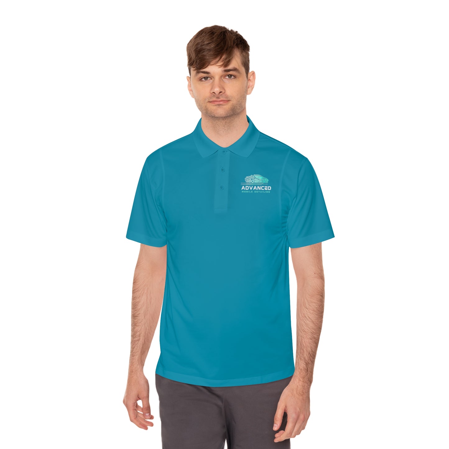 Advanced Mobile, Men's Sport Polo Shirt, Activewear, Casual Dress Shirt for Men, Perfect for Outdoor Activities, Golf, and Everyday Wear