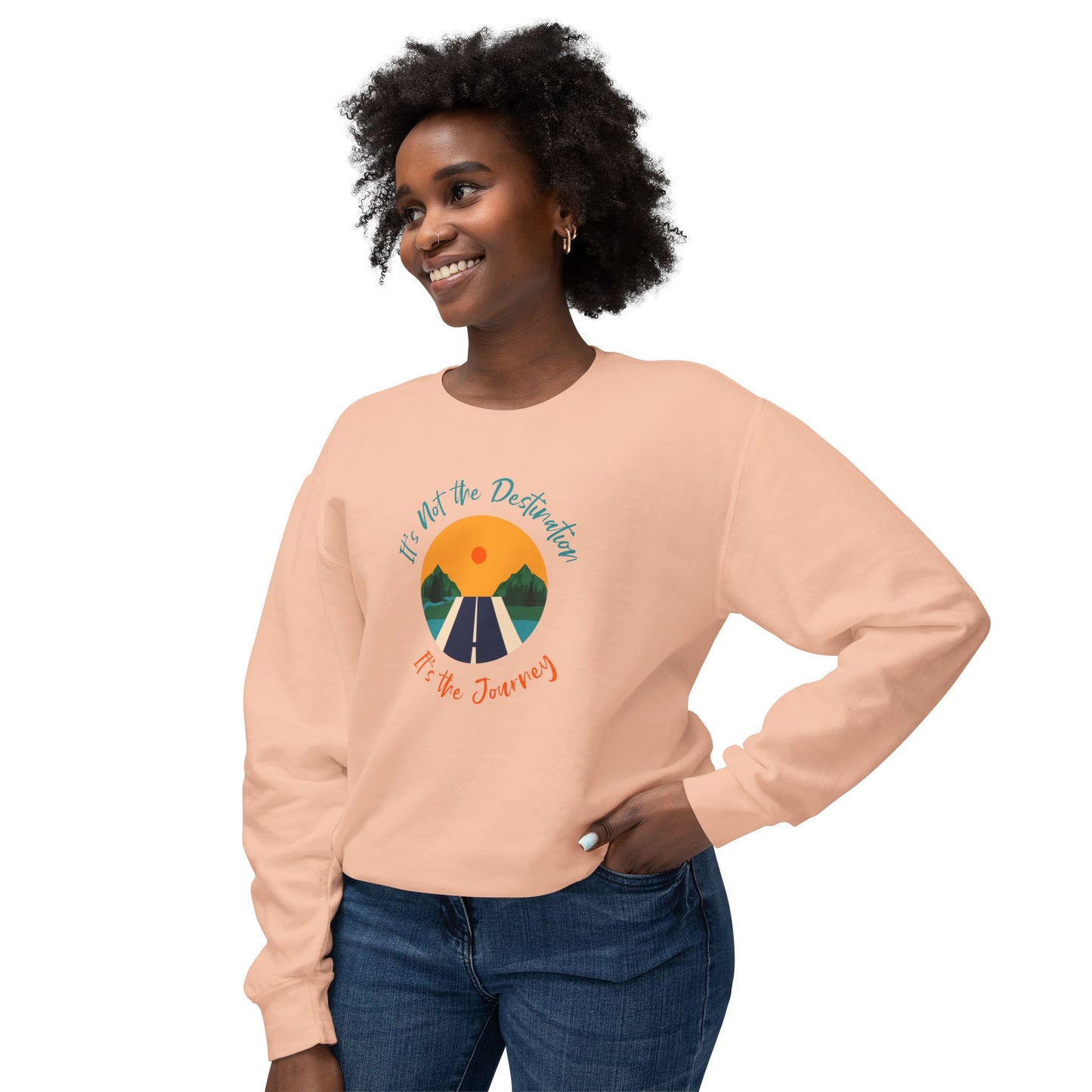It’s The Journey, Unisex Lightweight Crewneck Sweatshirt - Psychonaut Swag