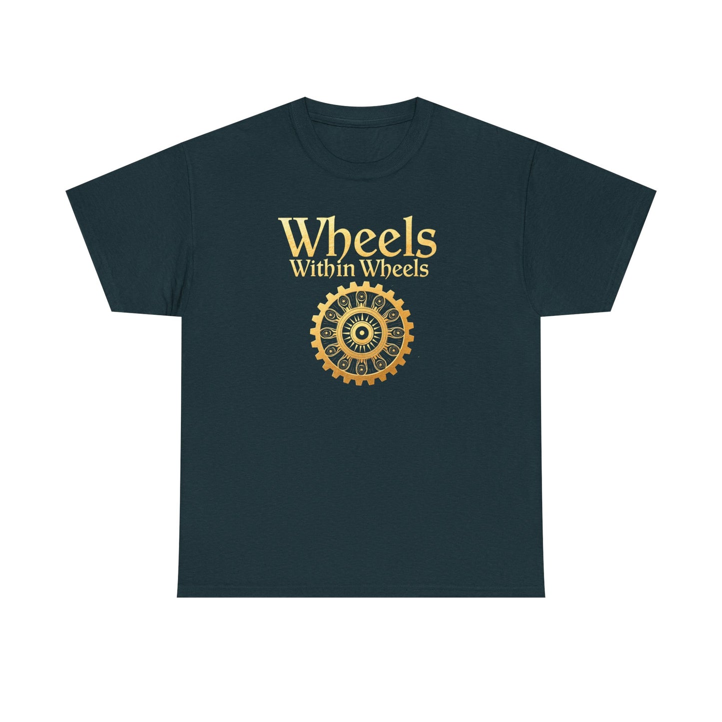 Wheels within wheels, Unisex Heavy Cotton Tee, Casual Wear, Gift for Cyclists, Graphic T-Shirt, Birthday Gift, Summer Style - Psychonaut Swag