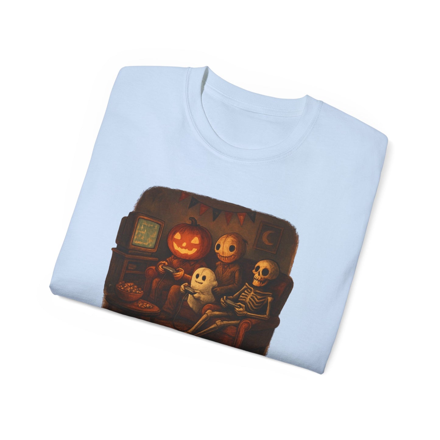 Game Night Tee, Halloween Shirt, Unisex Cotton T-Shirt, Spooky Fun Apparel, Perfect for Gathering and Celebrations