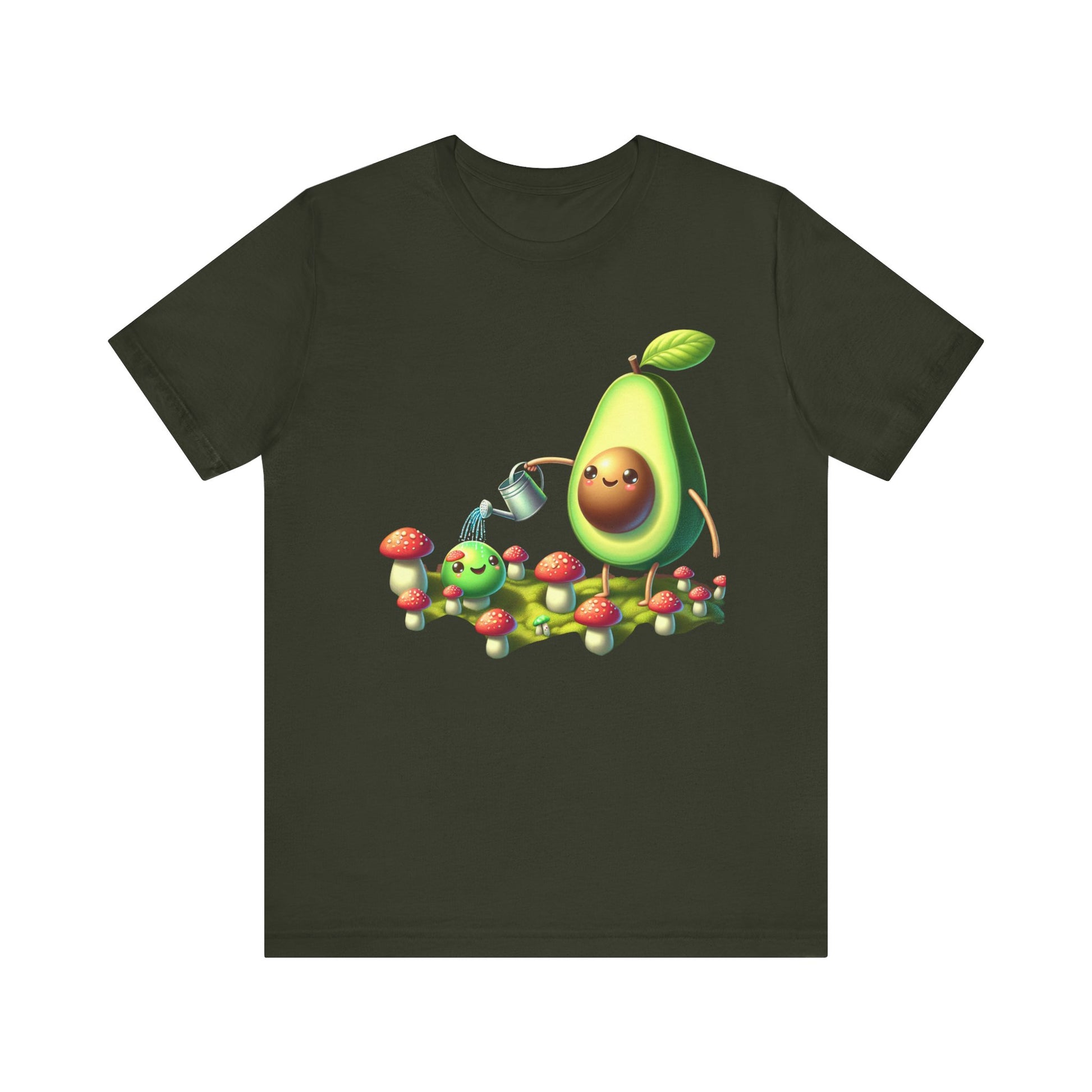 Short Sleeve Tee - Avocado watering magic shrooms.  Funny Design - Psychonaut Swag