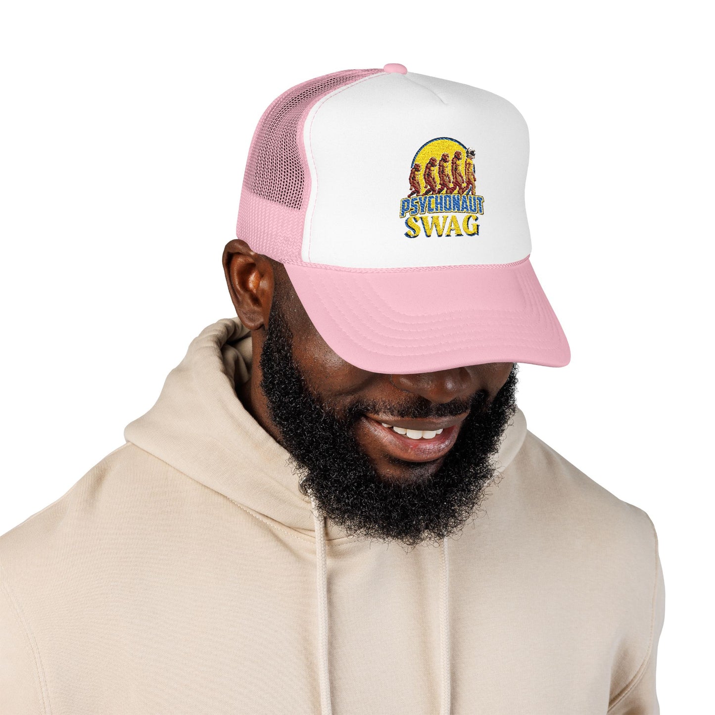 Psychonaut swag small biz, Trucker Hat, Retro Snapback Cap for Festivals, Embroidered Swag for Psychonauts, Perfect Gift for Music Lovers