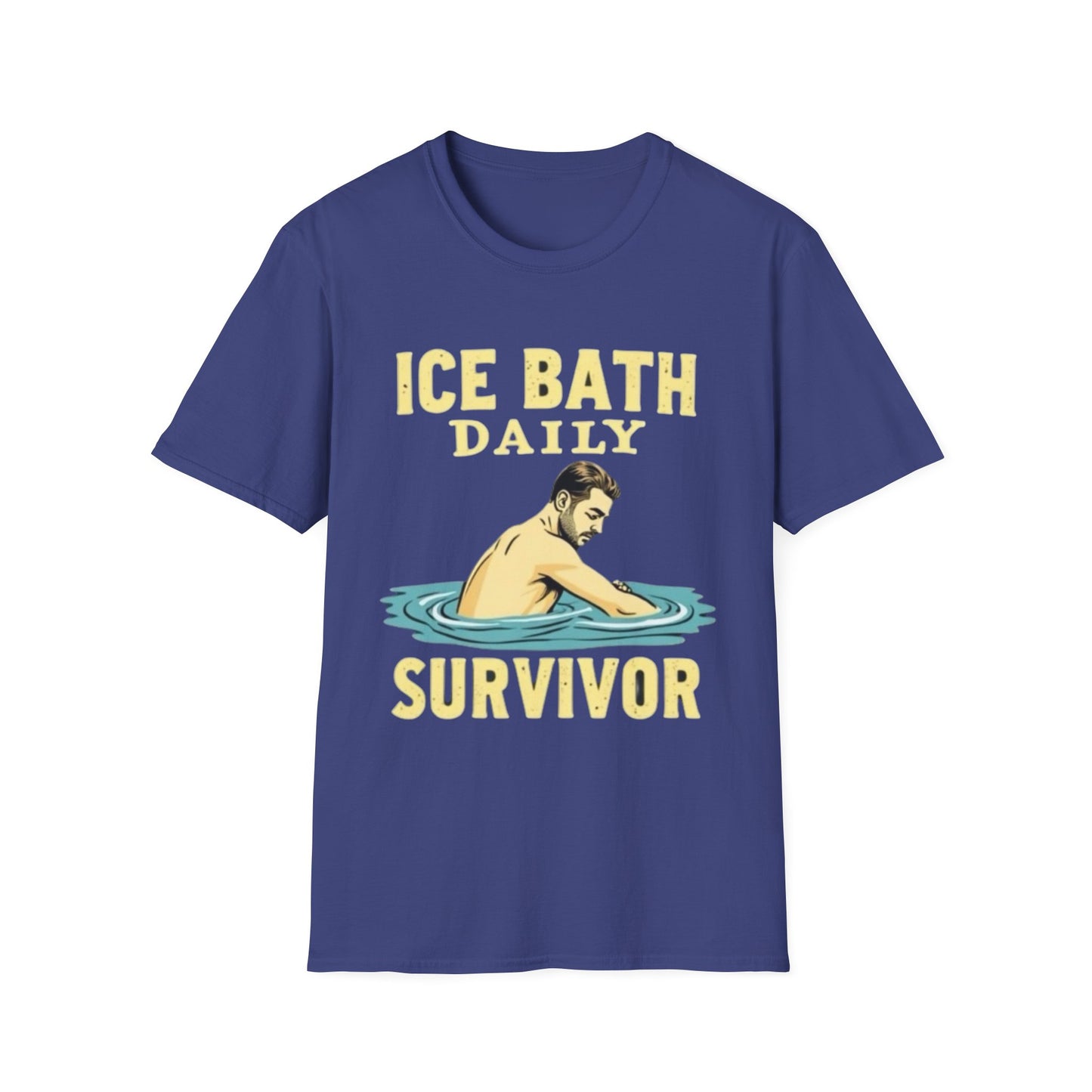 Ice Bath Daily Survivor Unisex Softstyle T-Shirt, Motivational Tee, Gift for Survival Enthusiasts, Fitness Apparel, Recovery Shirt - Psychonaut Swag