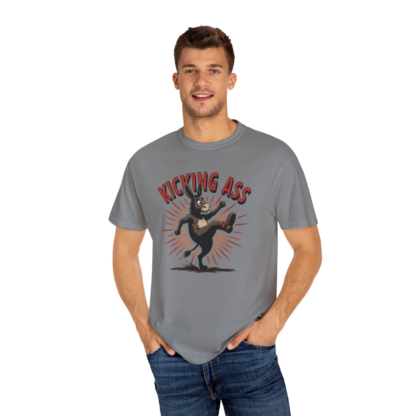 Kicking Donkey, Unisex T-Shirt | Funny Graphic Tee, Casual Wear, Humor Gift, Birthday Surprise, Motivational Apparel - Psychonaut Swag