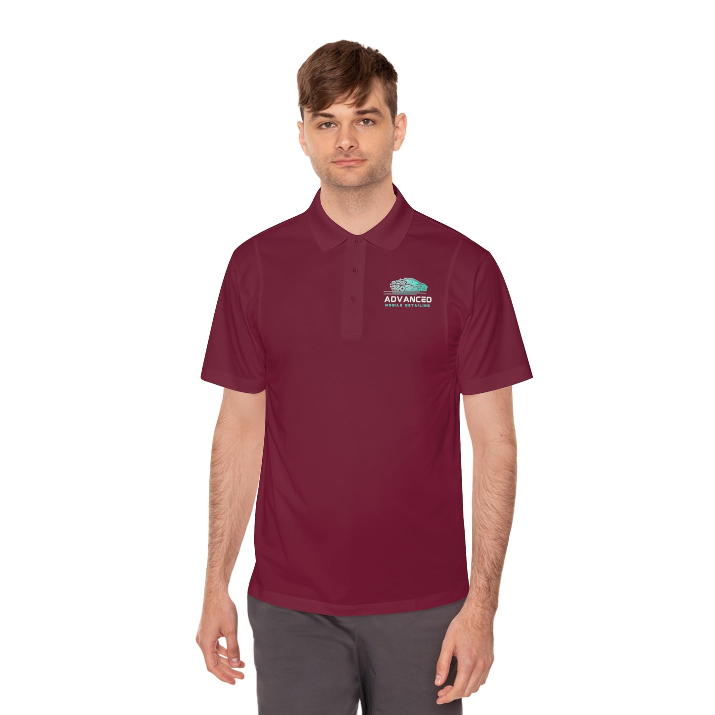 Advanced Mobile, Men's Sport Polo Shirt, Activewear, Casual Dress Shirt for Men, Perfect for Outdoor Activities, Golf, and Everyday Wear