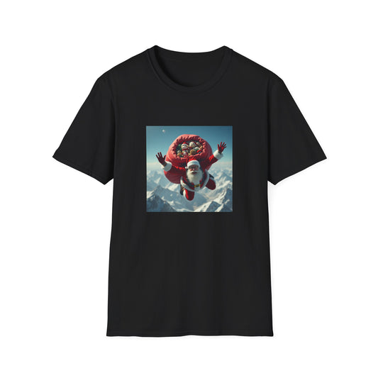 Skydiving Santa, Unisex Softstyle T-Shirt