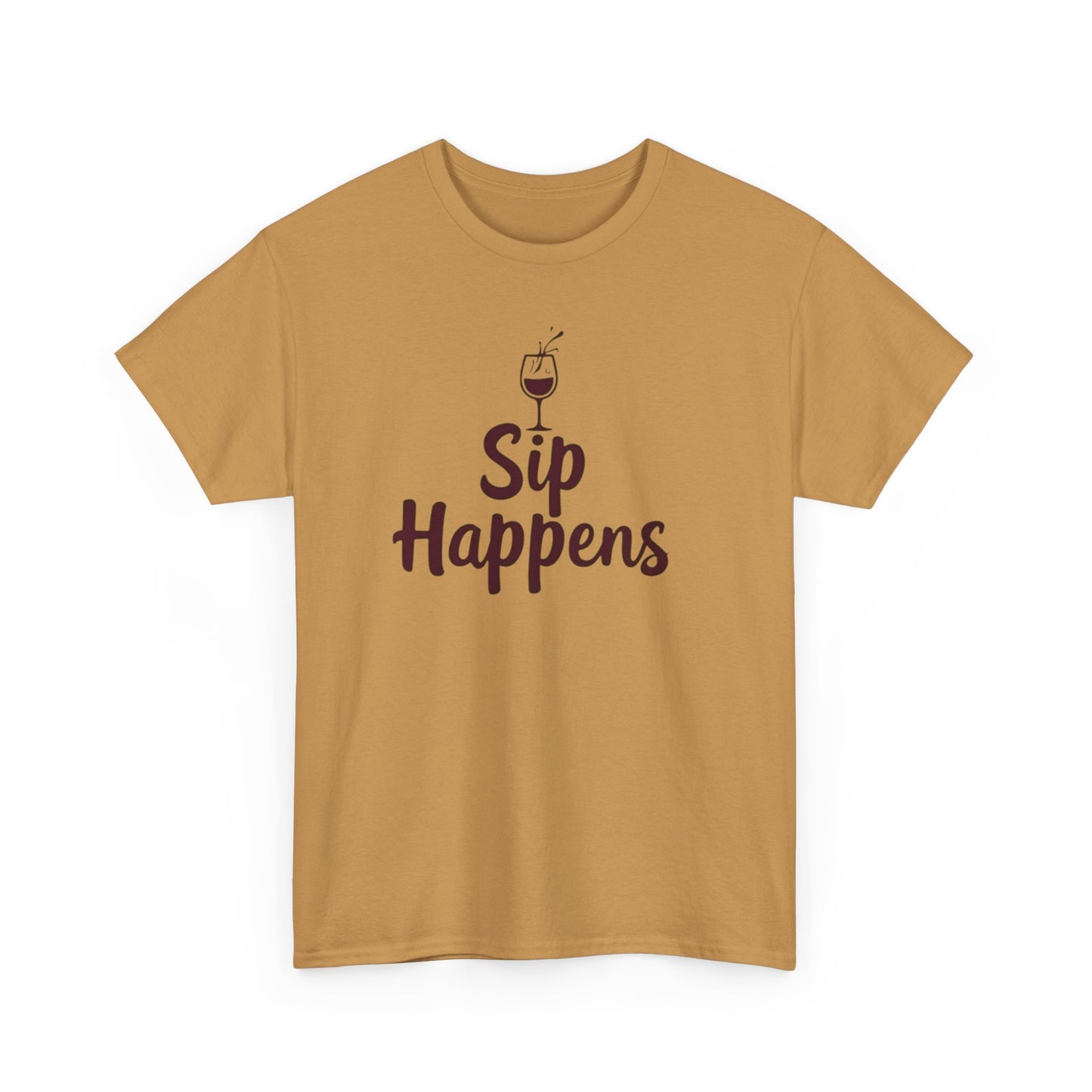 Sip Happens Unisex Heavy Cotton Tee - Funny Graphic Shirt, Casual Wear, Gift for Coffee Lovers, Everyday Comfort, Birthday Party T-Shirt - Psychonaut Swag
