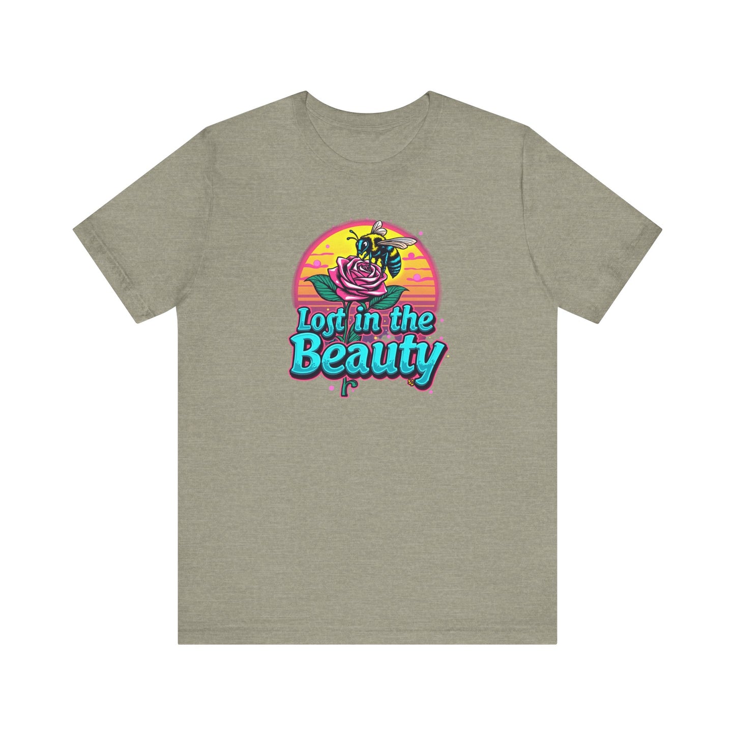 Lost in the Beauty Unisex Tee - Floral Graphic Short Sleeve Shirt - Psychonaut Swag