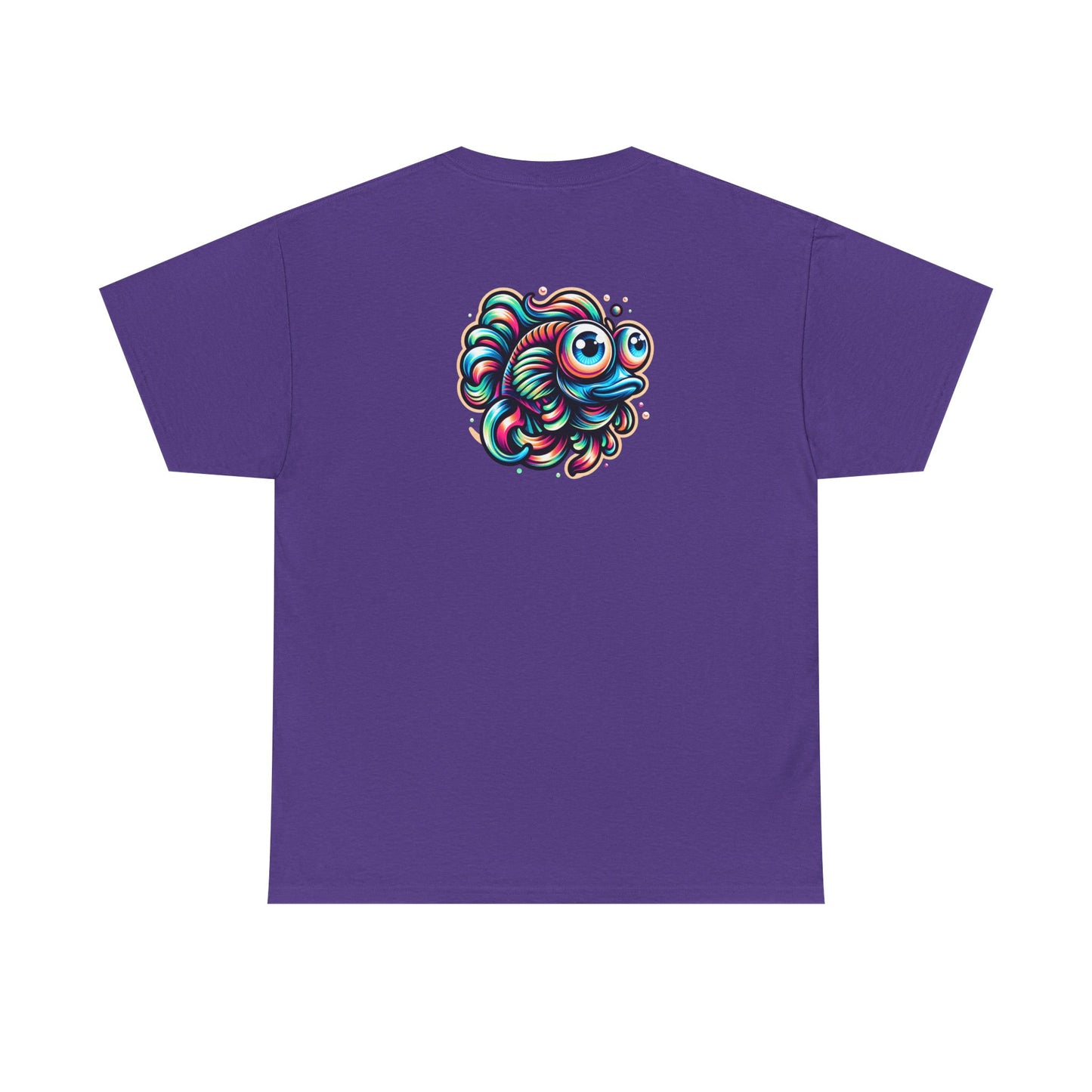 Psychedelic Fish Graphic Unisex Heavy Cotton Tee - Fun & Vibrant Apparel - Psychonaut Swag