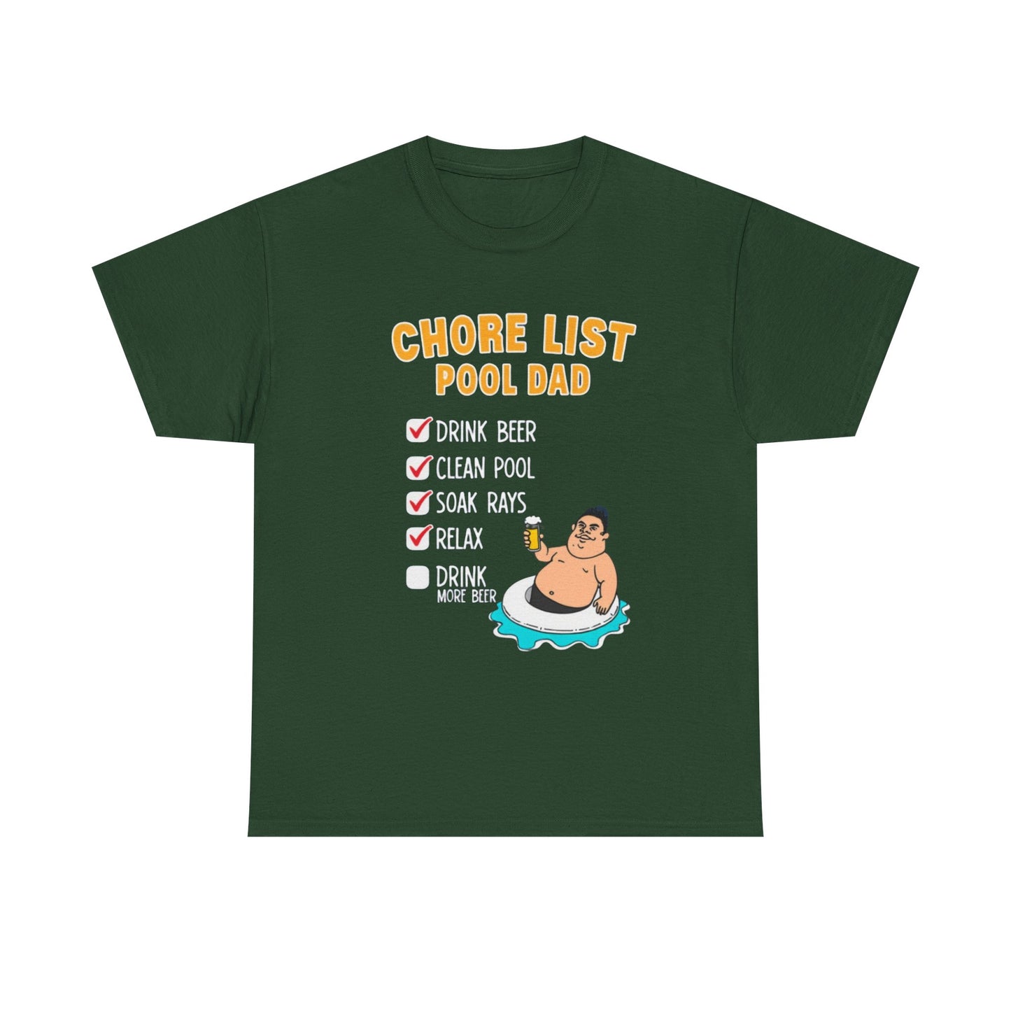 Chore List Pool Dad T-Shirt, Summer BBQ Tee, Father's Day Gift, Relaxation Shirt, Unisex Beachwear - Psychonaut Swag