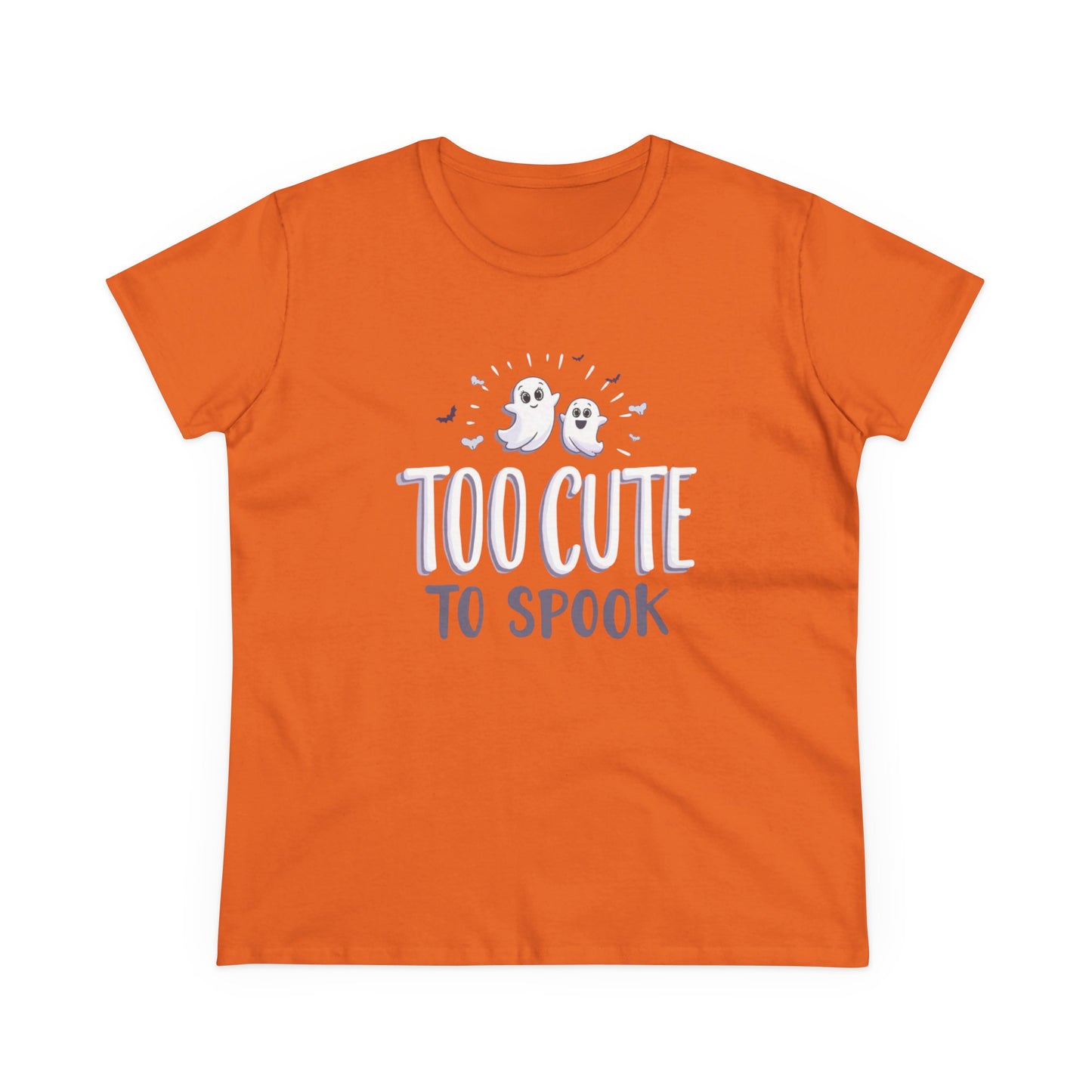 Too Cute to Spook Women's Cotton Tee, Halloween T-Shirt, Ghostly Graphic Tee, Casual Fall Apparel, Fun Halloween Outfit