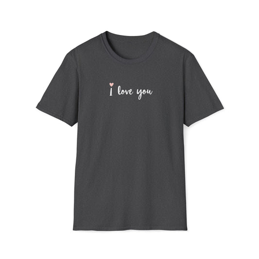 I Love You Graphic Tee — Minimal Heart Script T-Shirt