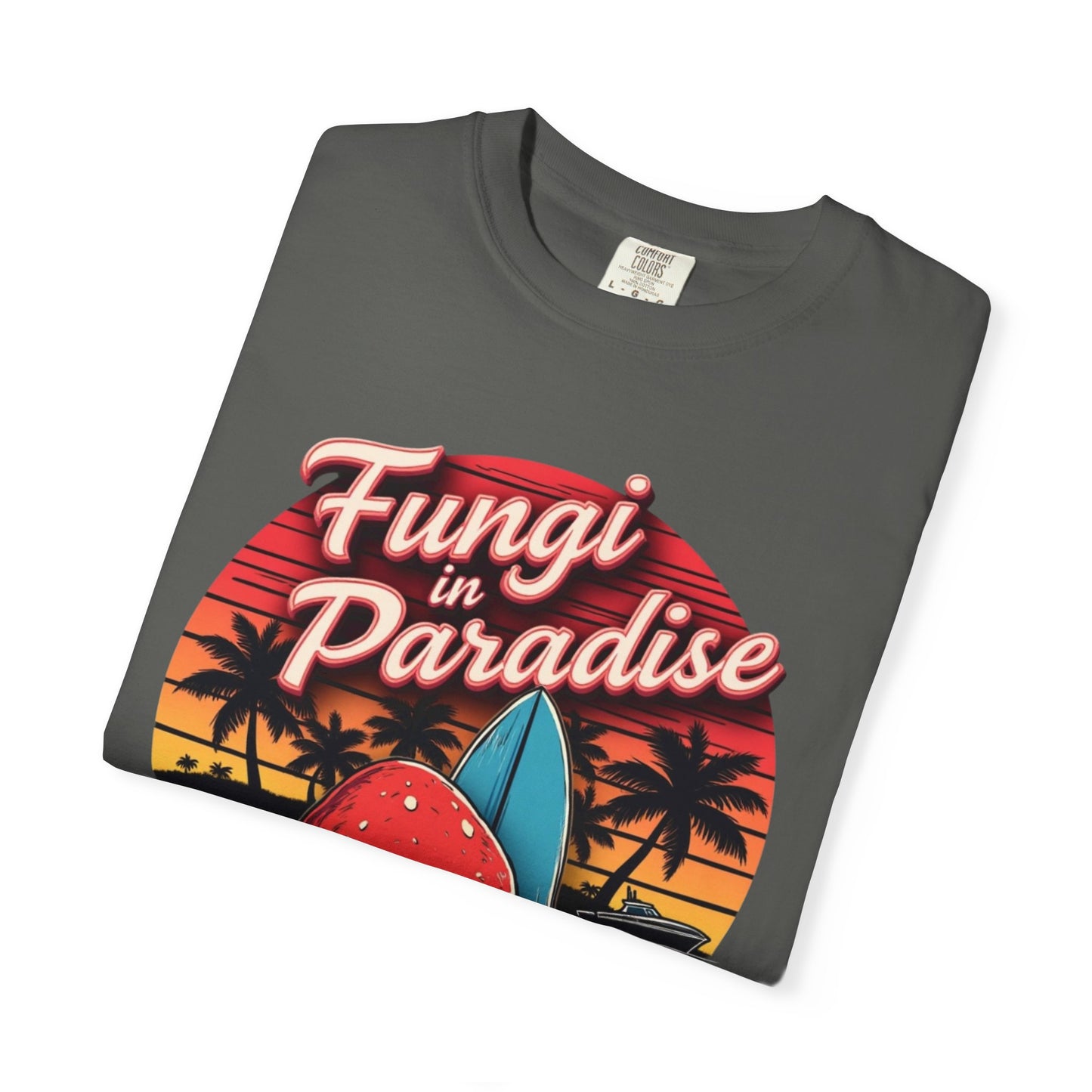 Fungi in Paradise Design, Relaxed Tee, Vintage Style Shirt, Gift for Nature Lovers, Eco-Friendly Apparel - Psychonaut Swag