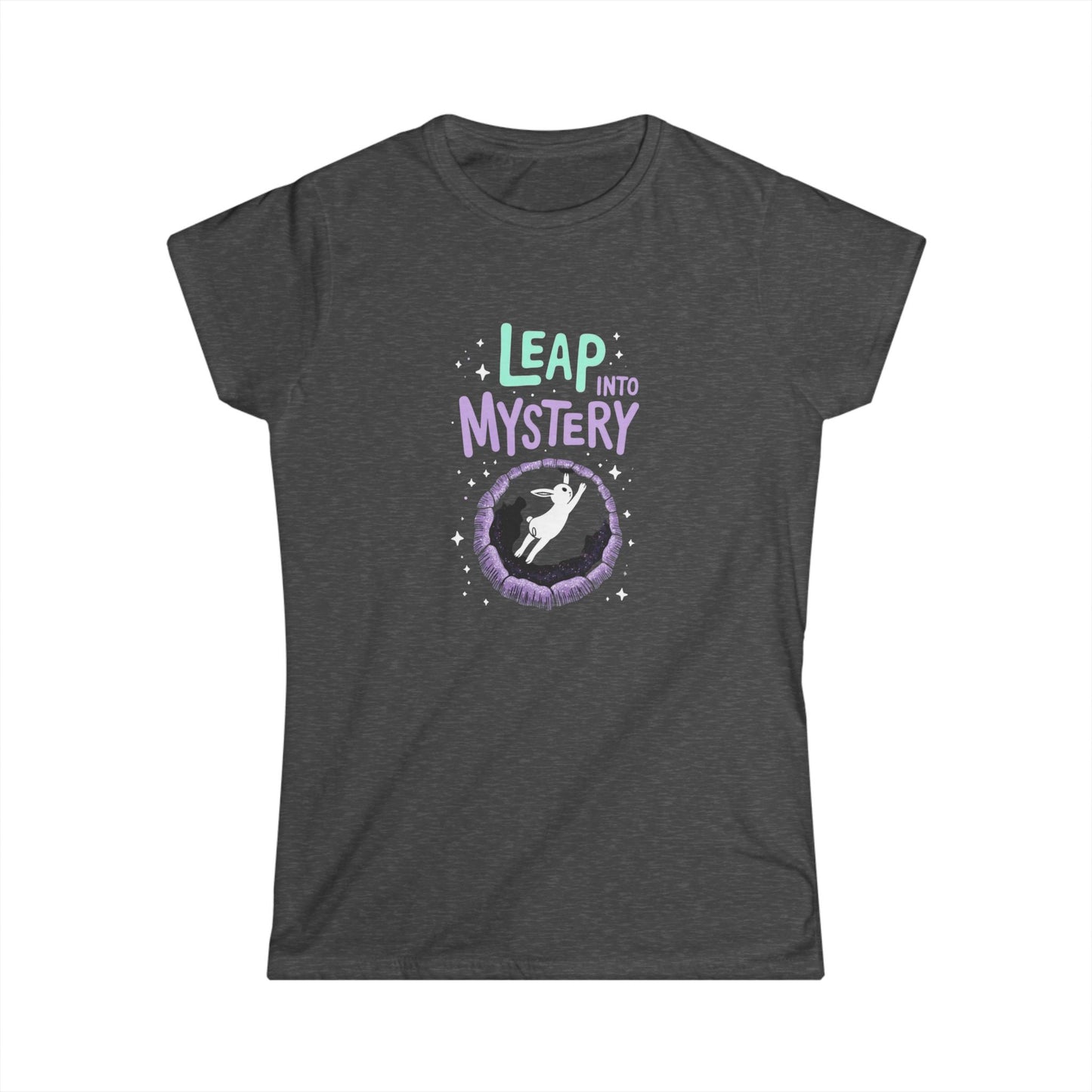 White Rabbit, Rabbit Hole, Women's Mystical Adventure Tee, Graphic T-Shirt for Dreamers, Leap into Mystery, Birthday Gift, Inspirational Art Shirt - Psychonaut Swag