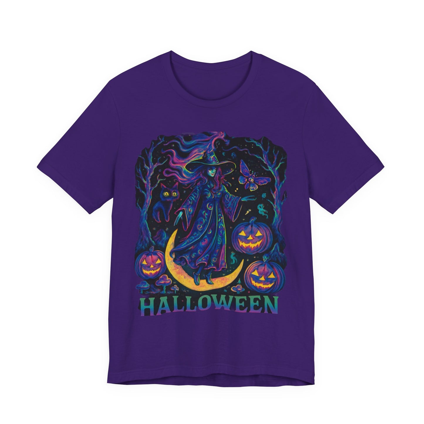 Halloween Witch Graphic Tee, Spooky T-Shirt, Unisex Short Sleeve Shirt, Halloween Costume, Pumpkin Shirt, Fall Festival Apparel