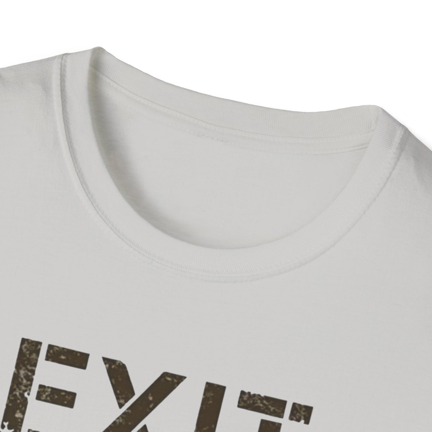 Exit Strategy Unisex Softstyle T-Shirt, Casual Wear, Fun Graphic Tee, Gift for Friends, Statement Shirt, Everyday Comfort - Psychonaut Swag