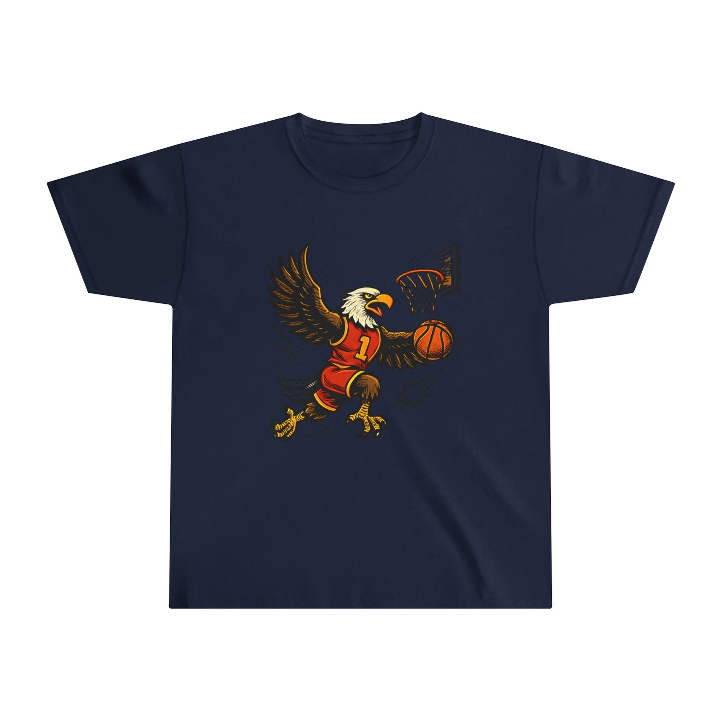 Youth Basketball Eagle Tee, Kids Sports Shirt, Cool Graphic T-Shirt, Gift for Young Athletes, Birthday Gift for Boys/Girls, Gym Apparel