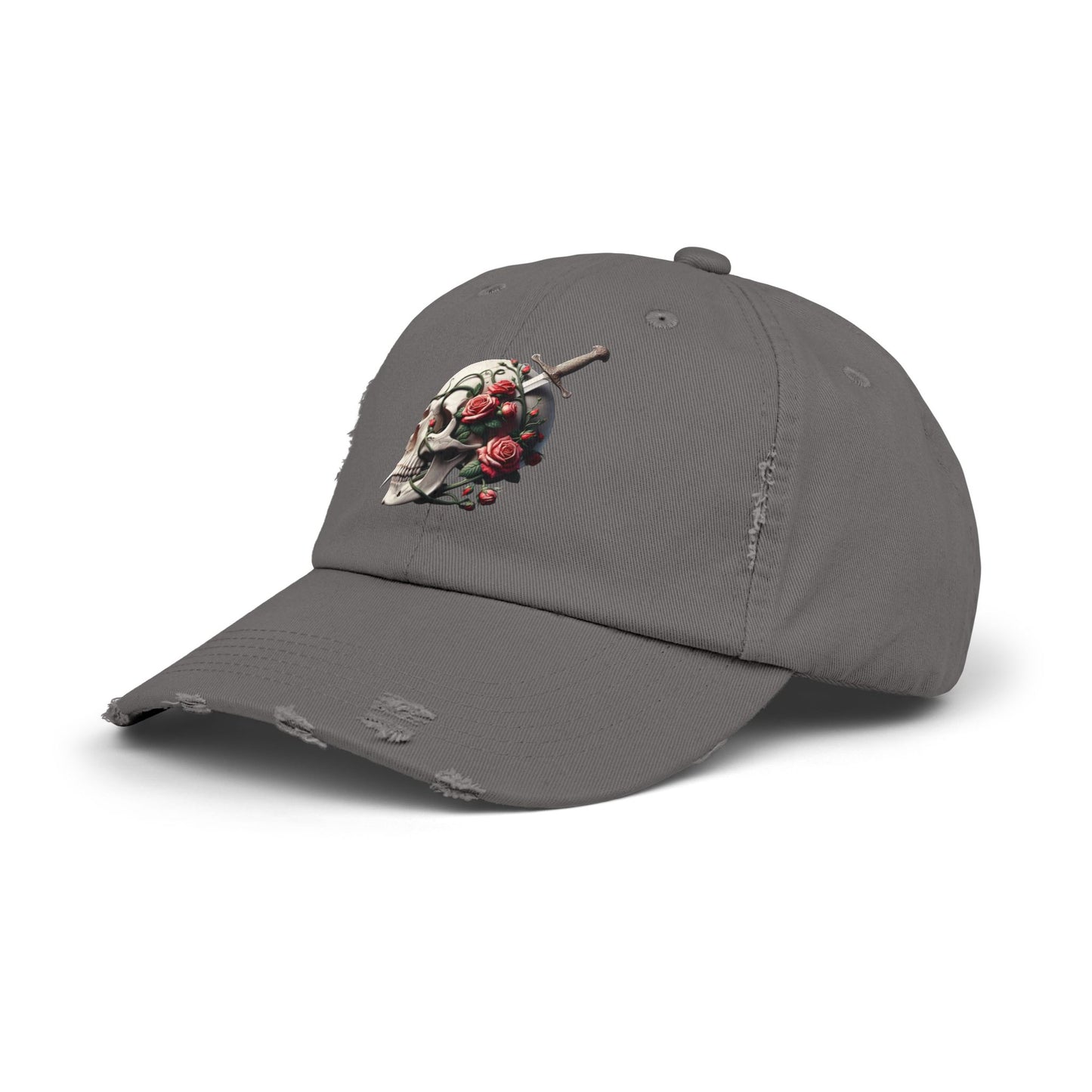 Skull rose, Unisex Distressed Cap