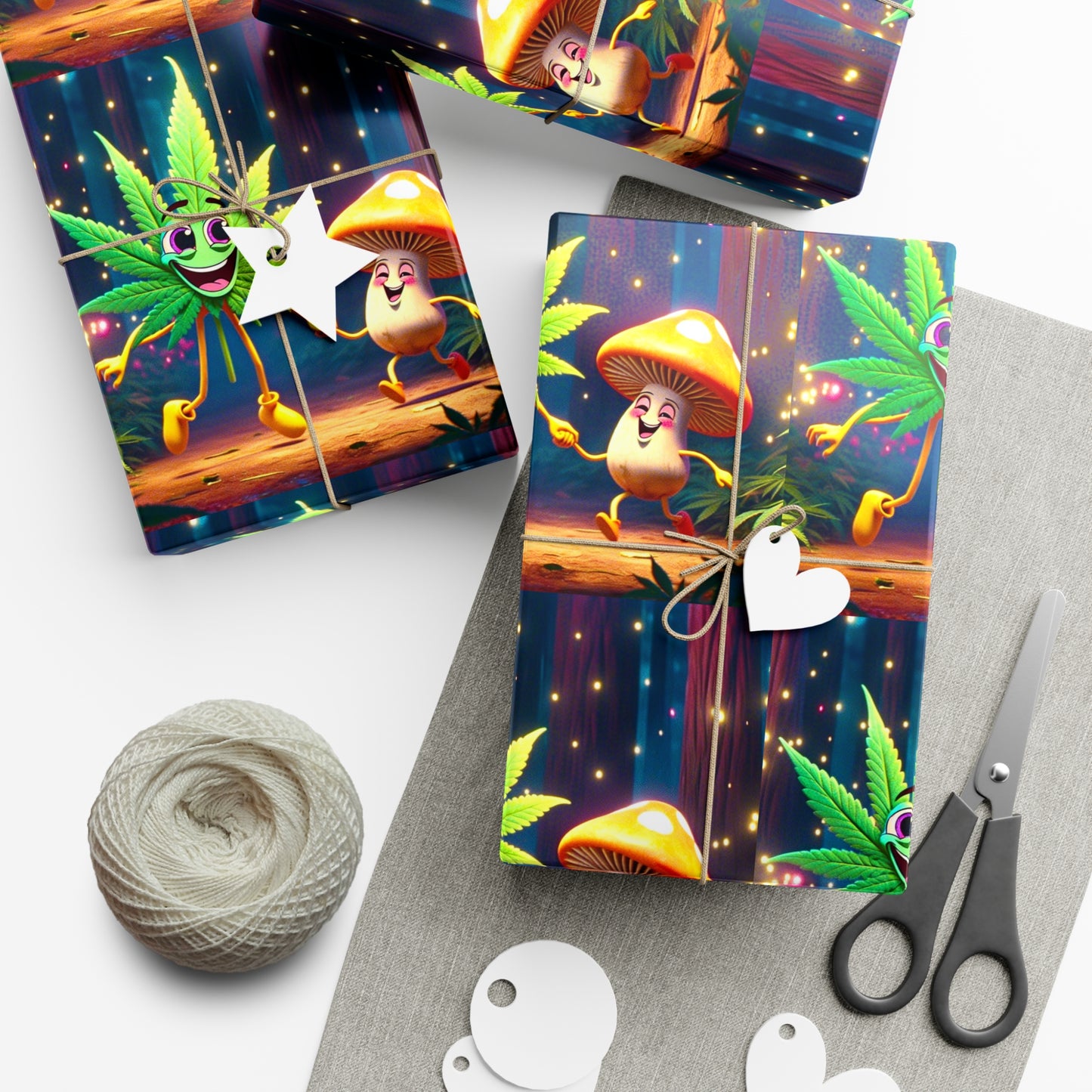 Gift Wrap Papers- Hemp leaf and friend - Psychonaut Swag