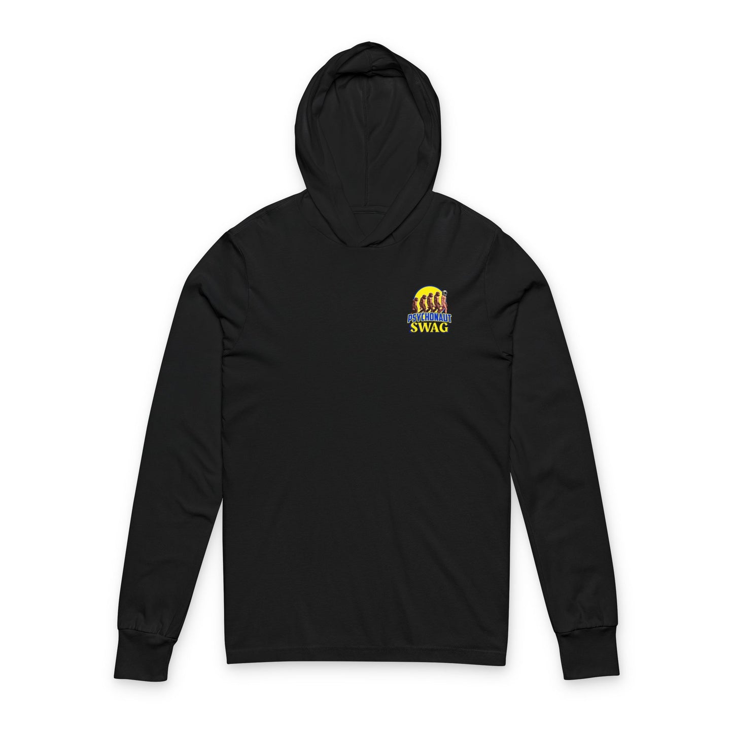 Psychonaut swag small biz, Hooded Long Sleeve Tee, Casual Layering, Everyday Wear, Gift for Friends, Outdoor Adventures, Stylish Hooded Shirt