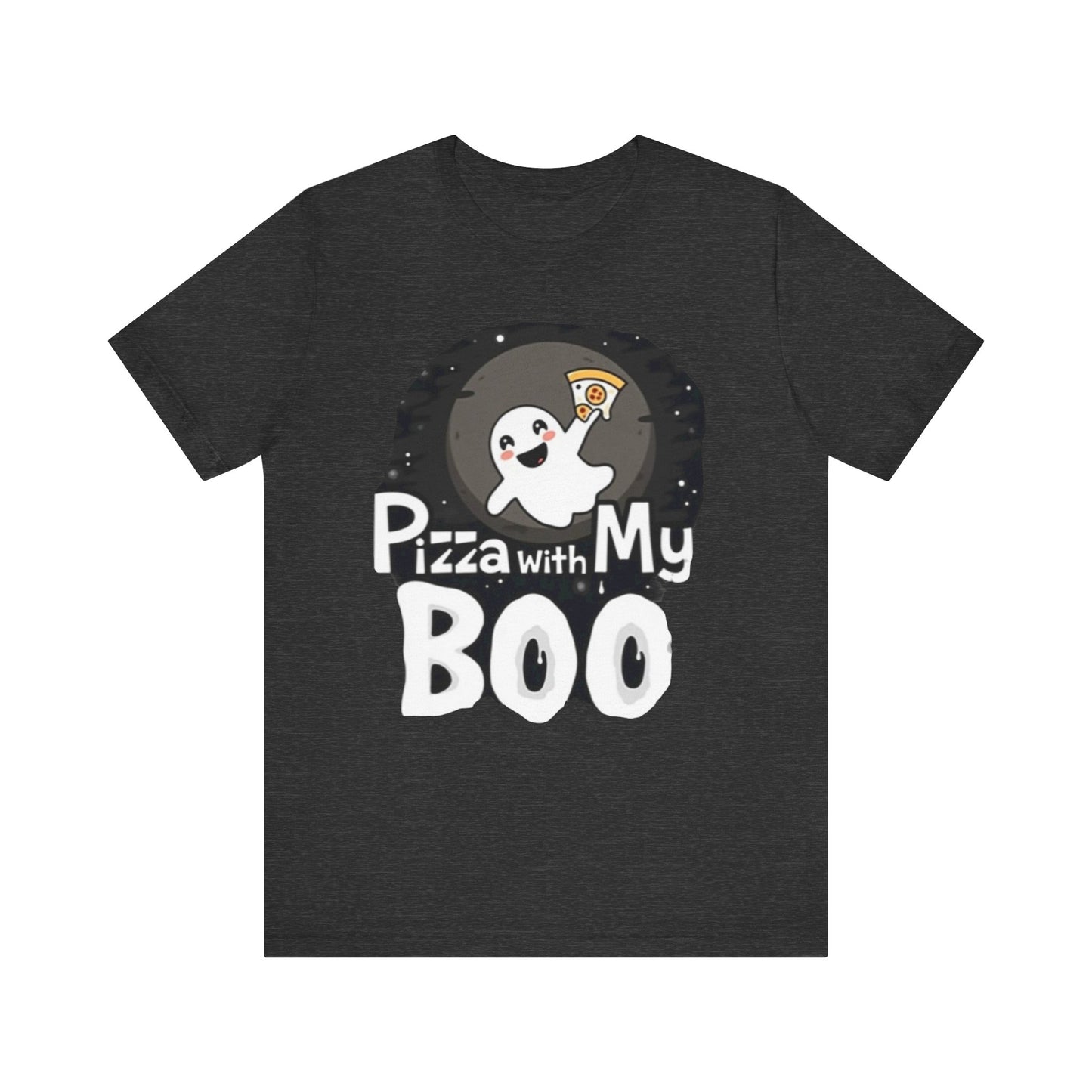 Ghost Pizza Boo Tee - Unisex Jersey Short Sleeve T-Shirt, Funny Halloween Shirt, Spooky Costume, Ghost Lover Gift, October Celebration