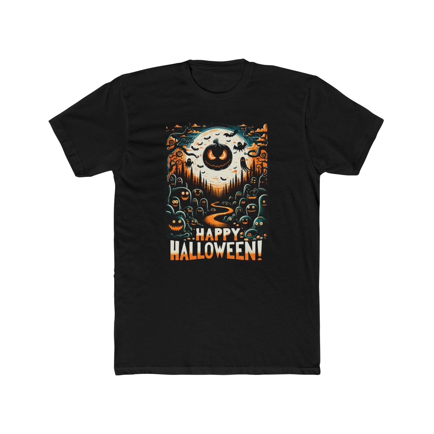 Happy Halloween Graphic Tee, Unisex Cotton Crew Tee, Funny Halloween Shirt, Spooky Apparel, Fall Festive Outfit