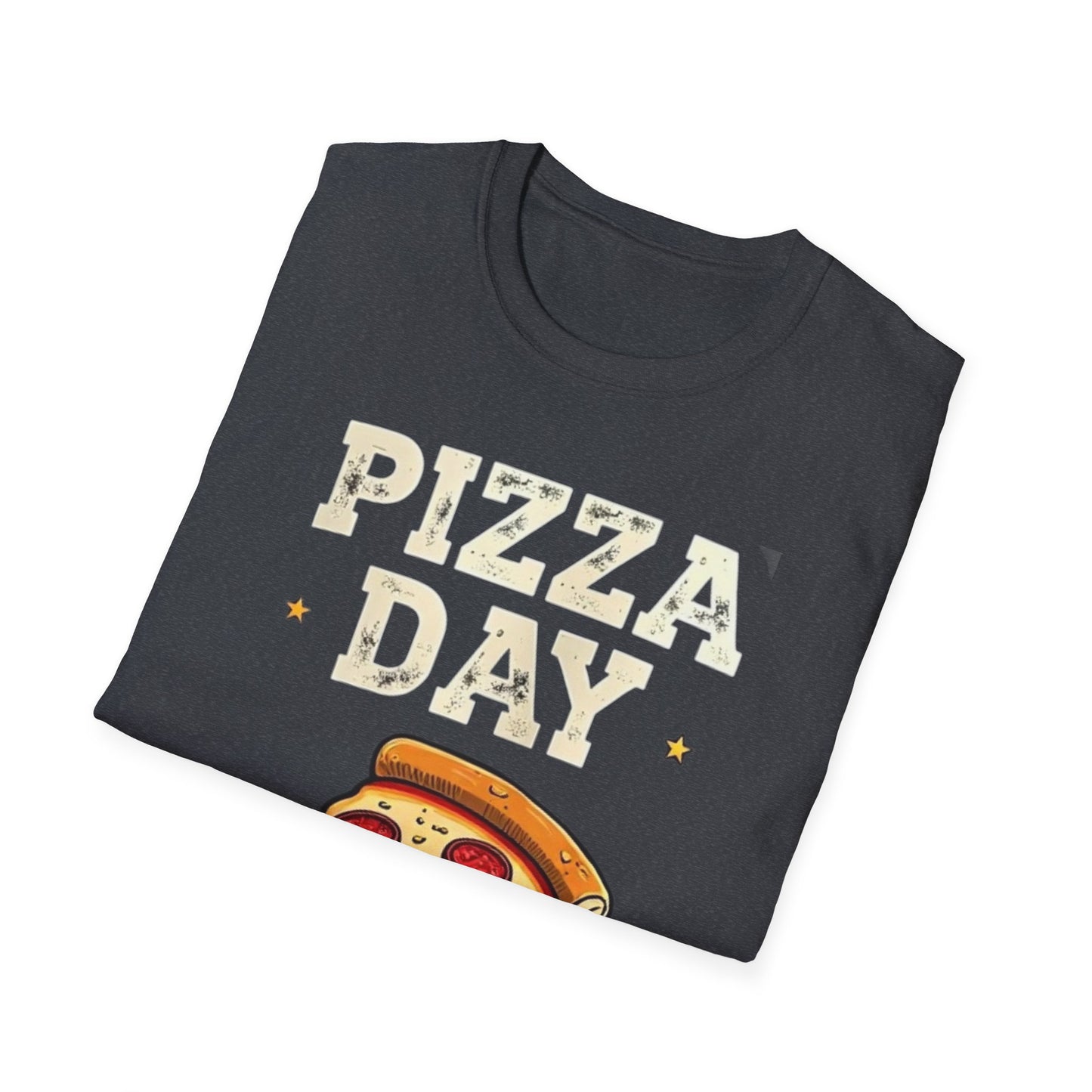 Pizza Day Unisex Softstyle T-Shirt | Fun Foodie Shirt for Pizza Lovers, Casual Wear, Gift for Food Enthusiasts, Celebration Apparel