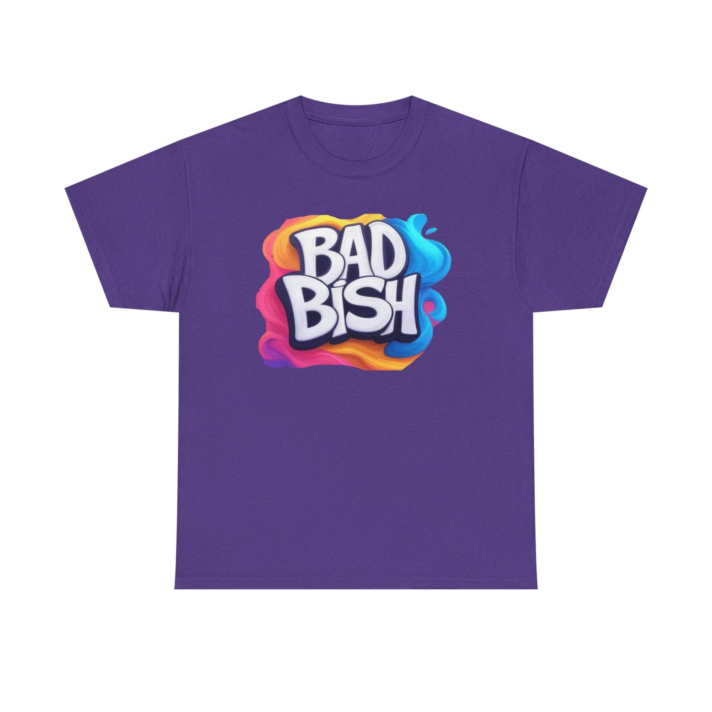 Colorful 'Bad Bish' Unisex Heavy Cotton Tee - Fun and Edgy T-Shirt for Confident Style - Psychonaut Swag