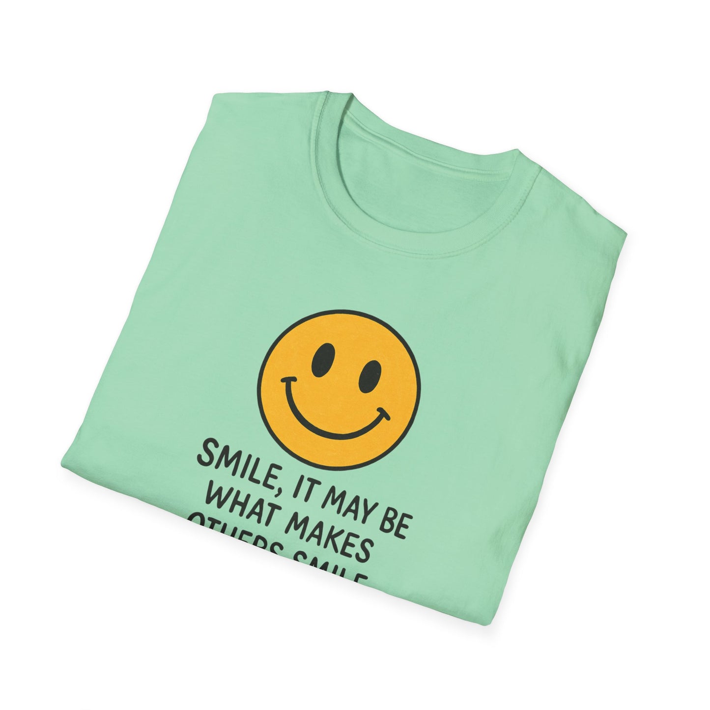Smile Encouragement T-Shirt, Positive Vibes Tee, Unisex Graphic Shirt, Gift for Friends, Casual Wear, Everyday Comfort - Psychonaut Swag