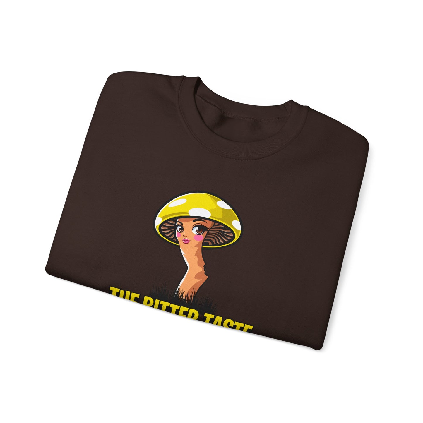 The Bitter Taste of Magic, Mushroom, Unisex Heavy Blend™ Crewneck Sweatshirt - Psychonaut Swag