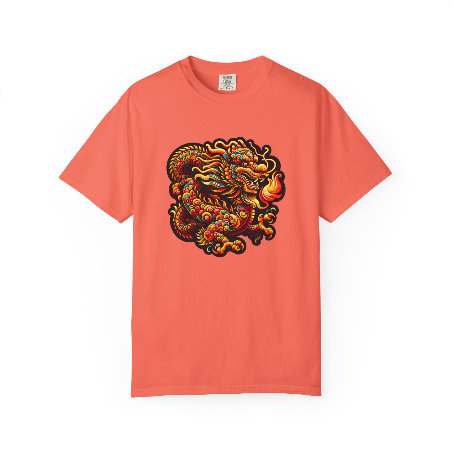 Dragon, Unisex Dragon Graphic T-Shirt - Colorful Garment-Dyed Tee - Psychonaut Swag