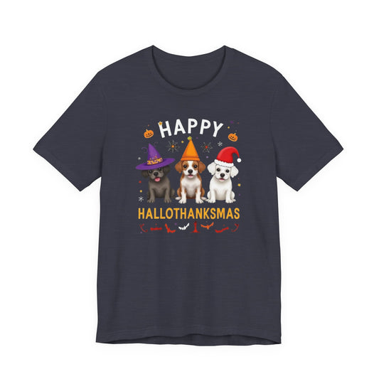 Holiday Trifecta tee, Funny Halloween T-Shirt for Parties, Unisex Short Sleeve Tee, Spooky Holiday Apparel, Gift for Halloween Lovers