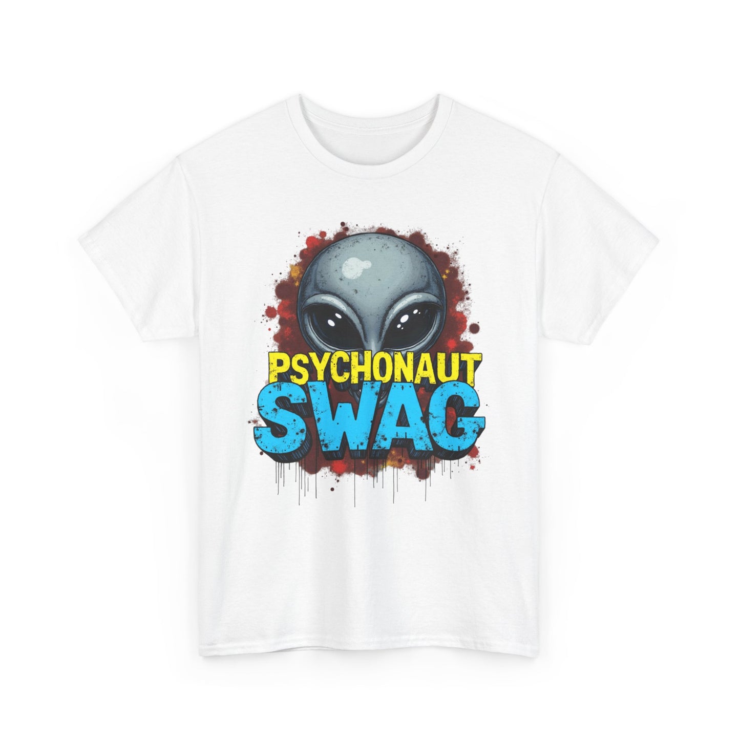 Hidden Alien, Psychonaut Swag, Staple Tee, Unisex Heavy Cotton Tee - Psychedelic Alien Swag Tee, Fun Graphic Tee, Perfect for Festivals, Casual Wear, Gift for Space Lovers - Psychonaut Swag