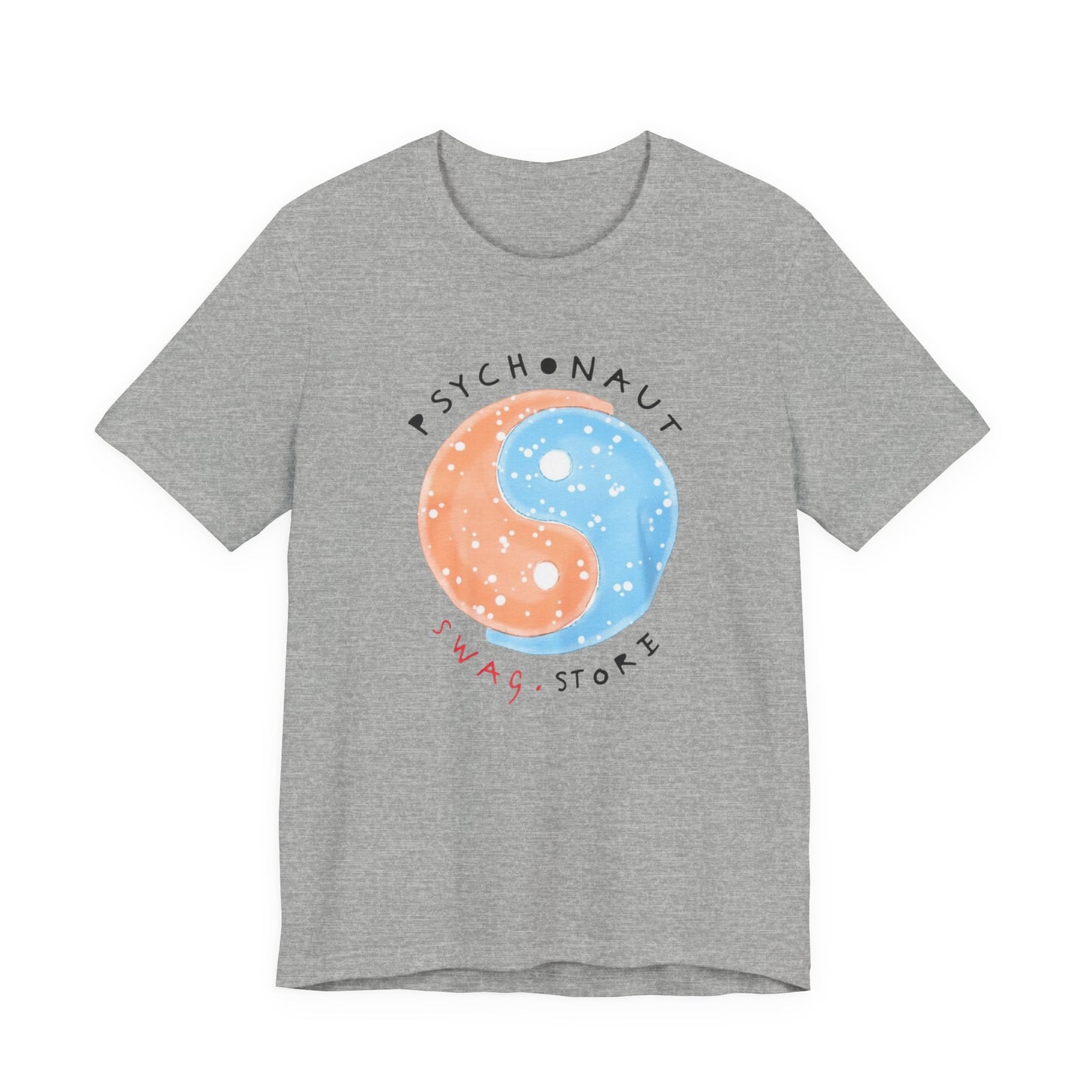 Psychedelic Yin Yang Graphic Tee, Relaxed Fit Short Sleeve T-Shirt, Unisex Casual Wear, Gift for Psychonauts and Free Spirits